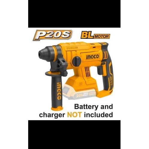 CRHLI2201 BOR BATERAI BETON CORDLESS ROTARY HAMMER BRUSHLESS 20V INGCO