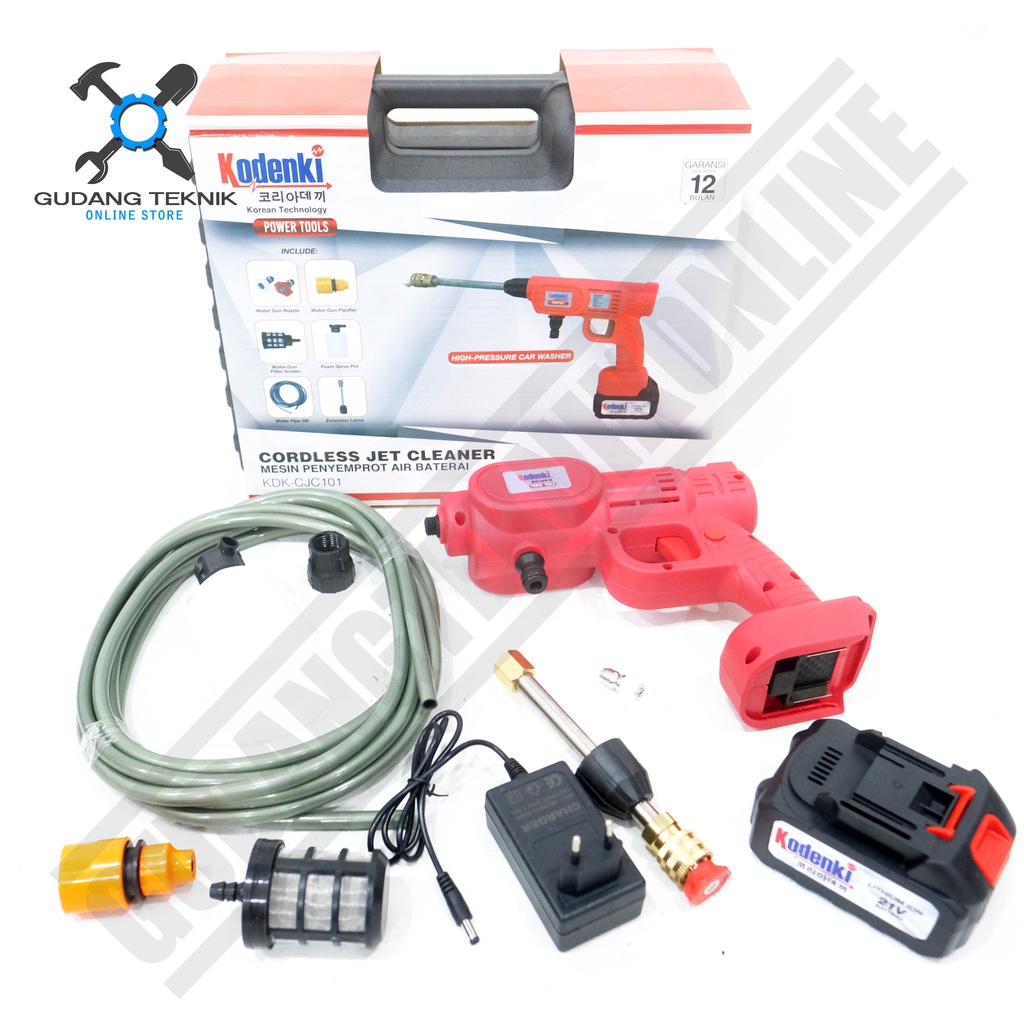 Jet Cleaner CORDLESS KODENKI KDK-CJC101 / Mesin Cuci Motor Mobil BATERAI KDKD CJC101