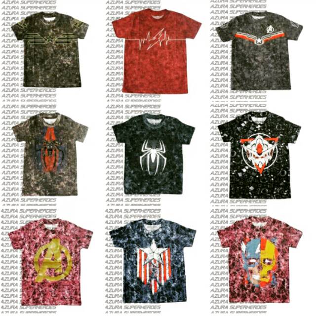 Kaos Superhero Anak Washed