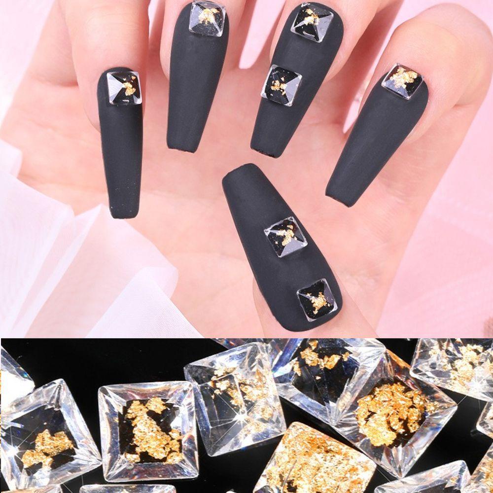 AUGUSTINA Augustina Dekorasi Nail Art Transparan Persegi Es DIY Bahan Nail Beauty Salon Kuku Manicure Tools Hiasan Kuku