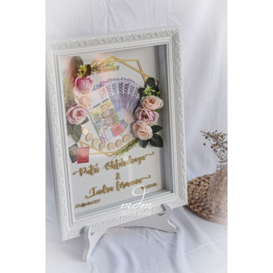 PO Frame Mahar Custom akrilik emas / Mahar Pigura Laser Cutting Acrylic / Mahar pernikahan rustic