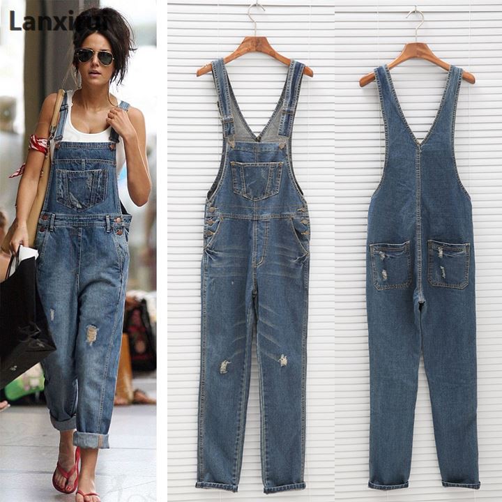 denim jumpsuit women's plus size