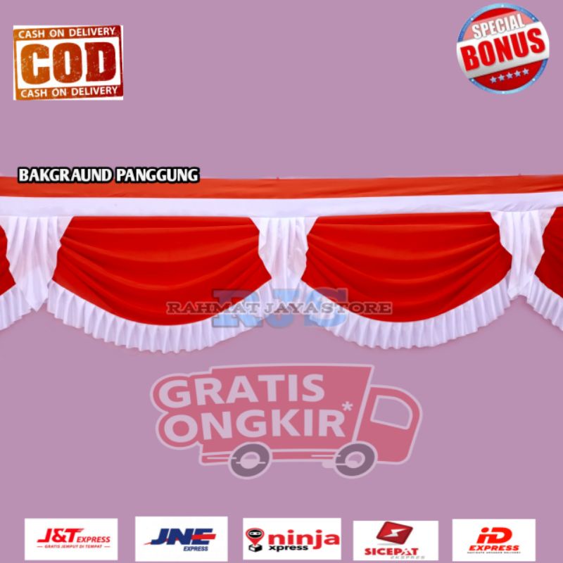 bendera bakgraund jumbo  abutai  panggung 5glombang