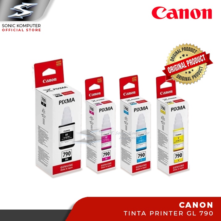 Tinta Printer Canon GI 790 Original 100% GI790 Black Cyan Magenta Yellow GI-790