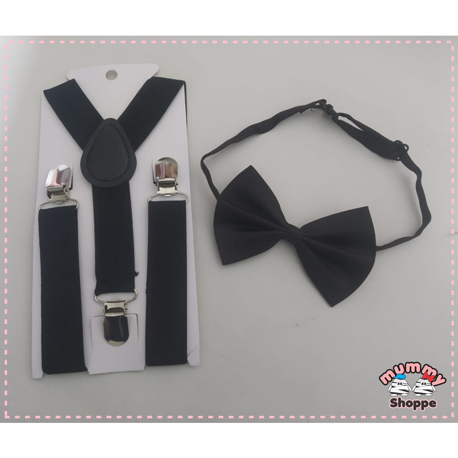 set fashion aksesoris anak balita suspender dan dasi kupu-kupu