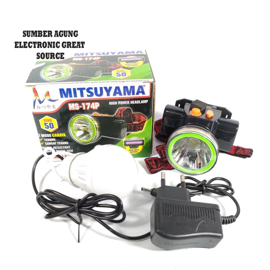 COD Senter Kepala Mitsuyama 30 Watt MS-174P CAHAYA PUTIH Headlamp 30 WATT