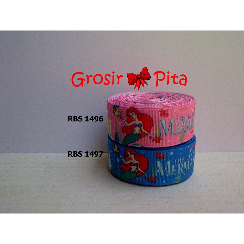 

(25 yard) Pita Grosgrain Motif Mermaid RBS 1496,1497 | Toko Bahan Craft | Grosir Pita