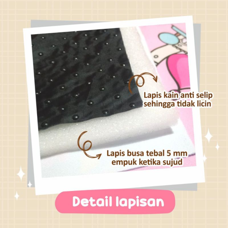 Afsheenastore Sajadah Custom Nama Sajadah Karakter Anak motif laki-laki dan perempuan