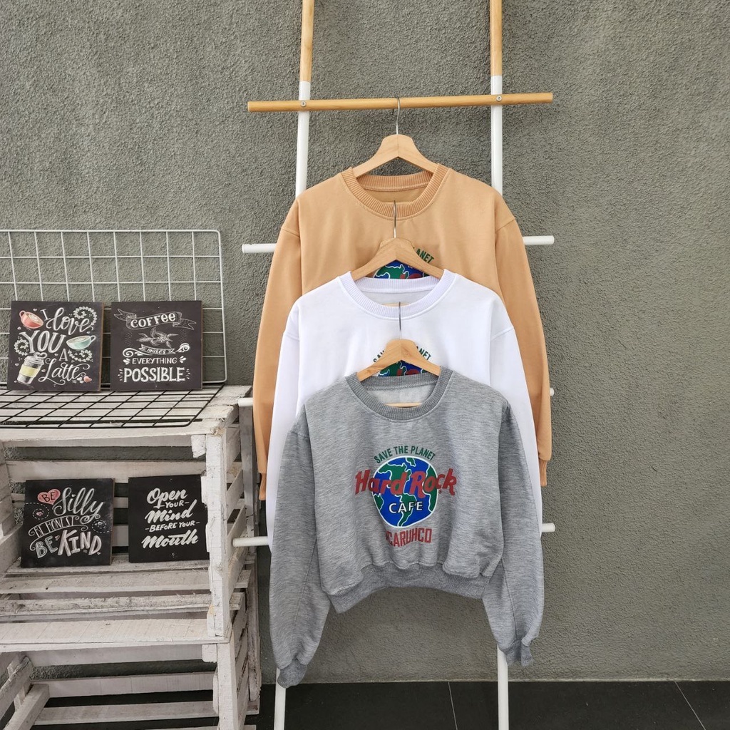 HARDROCK CROOPE SWEATER CREWNECK BAHAN FLEECE