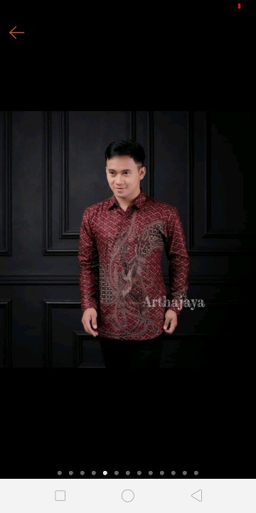 Kemeja Batik Pria Modern Lengan Panjang Casual Modis Slim Fit Trendy Masa Kini Ol 162