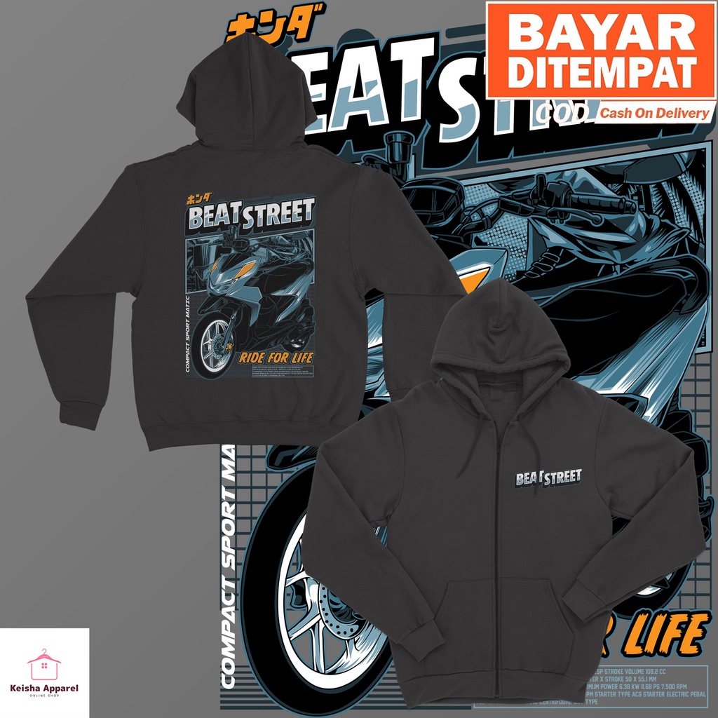 JAKET ZIPPER HONDA BEAT STREET 2022 SERIES JAKET BEAT STREET COWOK CEWEK