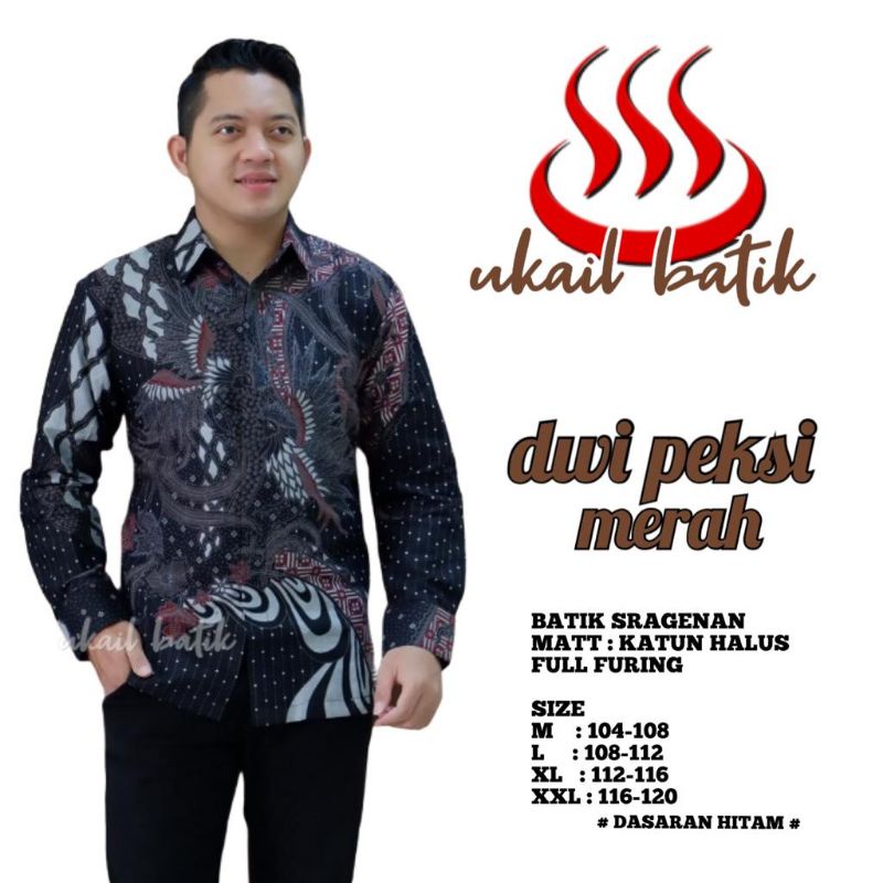 Kemeja Batik Pria Premium Lengan Panjang Lapis Furing Bahan Katun Premium