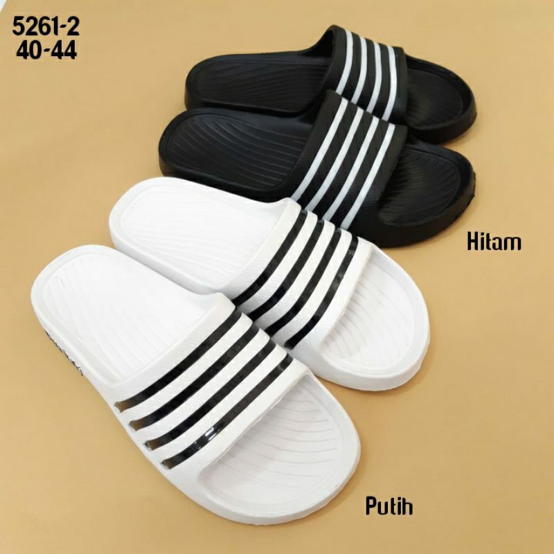 Sanlie Sandal Selop Karet Garis Pria Anti Slip 5261