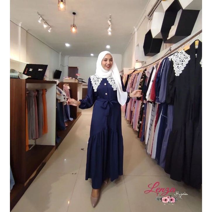 gamis kerah renda