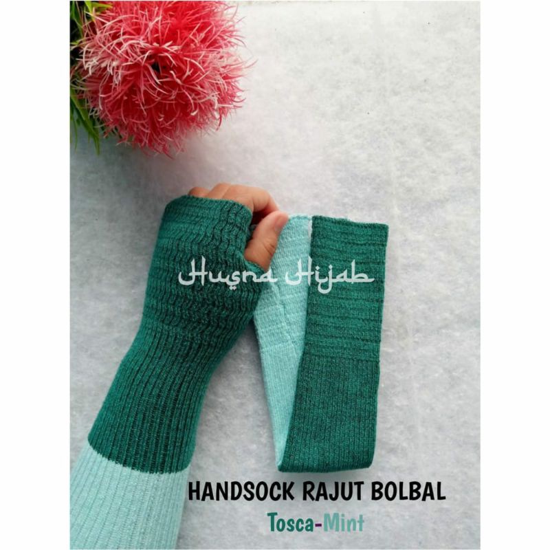 [HUSNA COLLECTION] Handsock Rajut 2 Warna / Manset Rajut Bolak Balik