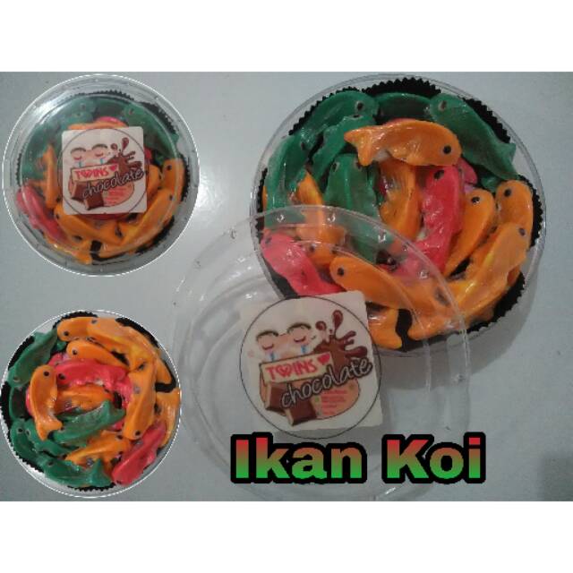 

Cokelat karakter ikan koi lucu imut