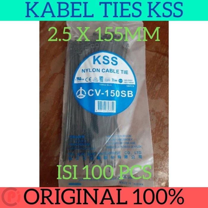

Original KSS CV150SB Kabel Tis 155mm 15cm x 2.5mm Cable Tie Ties HITAM