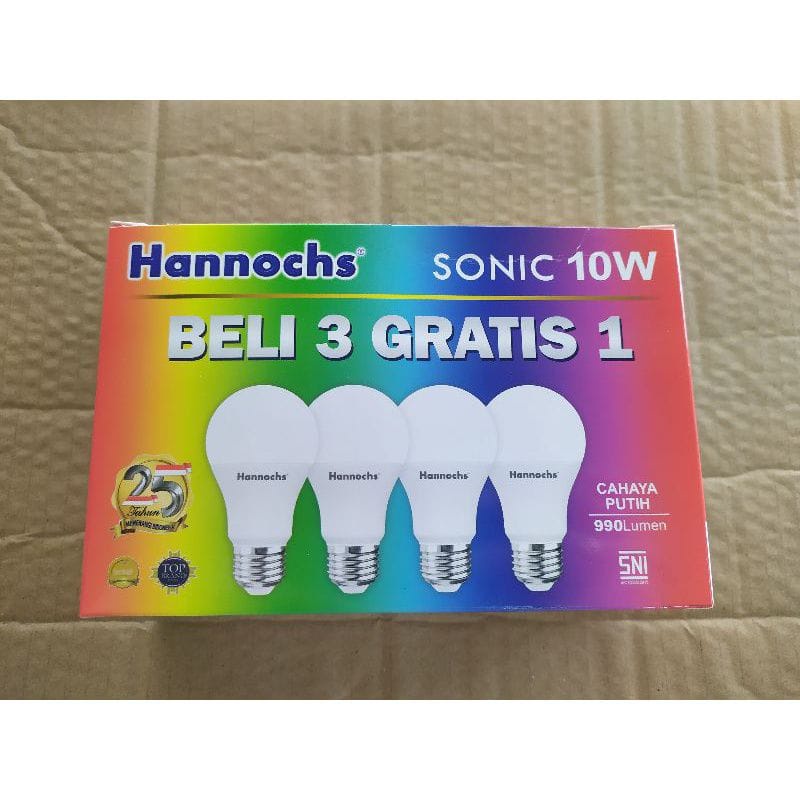 Hannochs Sonic 3 Free 1 Paket Bohlam LED Lampu 6w 10w 13w Murah Terang Putih