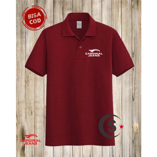 Kaos Polo Kerah Pria Cardinal jeans Logo white - Kaos Kerah Pria Men Polo Original 100% Premium