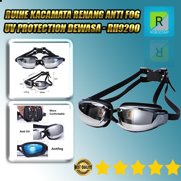 Kacamata Berenang Anti Fog UV Protection Dewasa RUIHE
