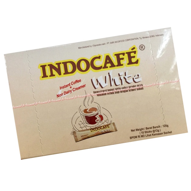 Indocafe White Instant Coffee 10stik Non dairy Kopi Instant White Indocafe Box dus Kopi Putih Indo Cafe 10 sachet