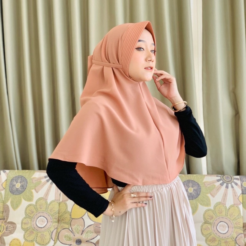 Khimar simple pet tali / khimar simpel pet tali / Jilbab Khimar Tali Wolfis / Jilbab Wolfis / Khimar