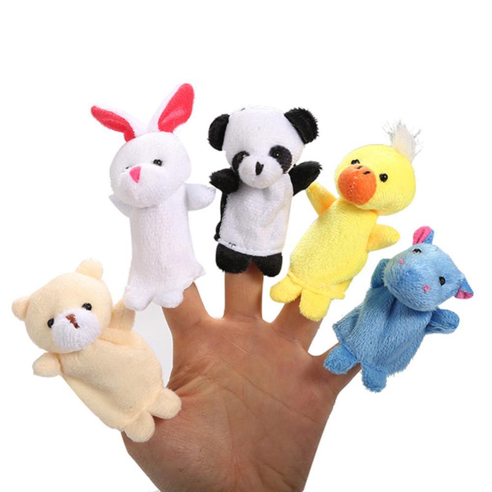 Timekey 10Pcs / Pak Mainan Boneka Jari Puppet Plush Hewan Untuk Edukasi Bayi / Anak S6V9