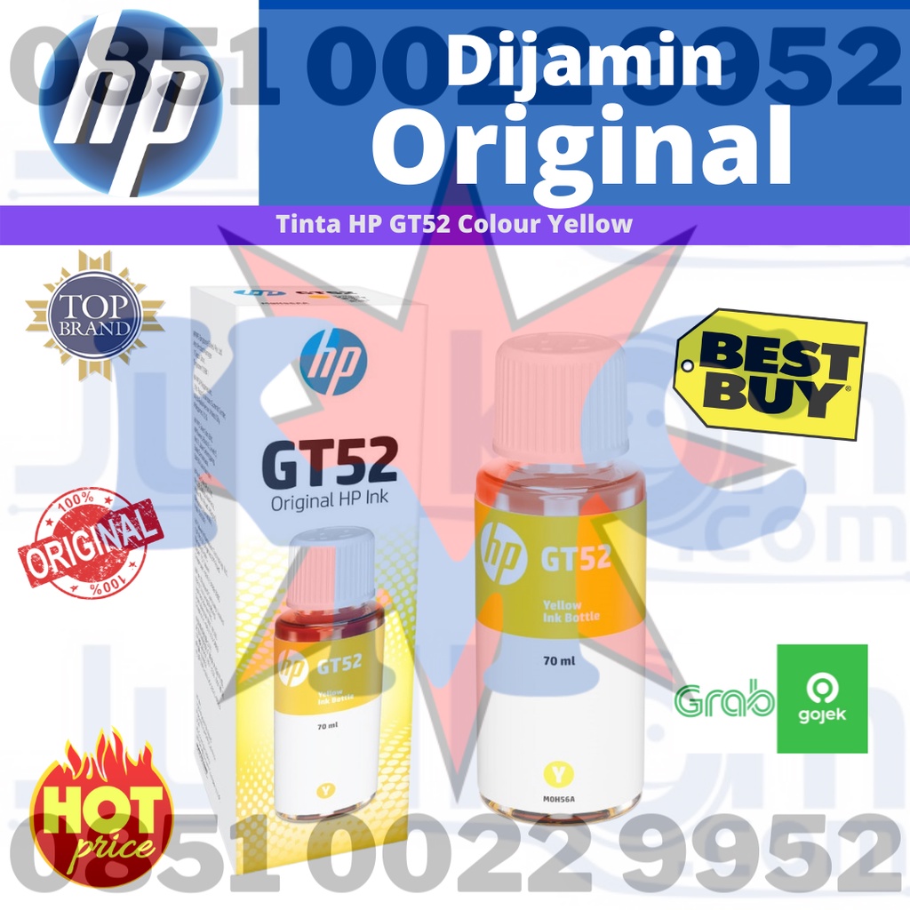 HP Ink Bottle GT52 GT 52 Yellow Original