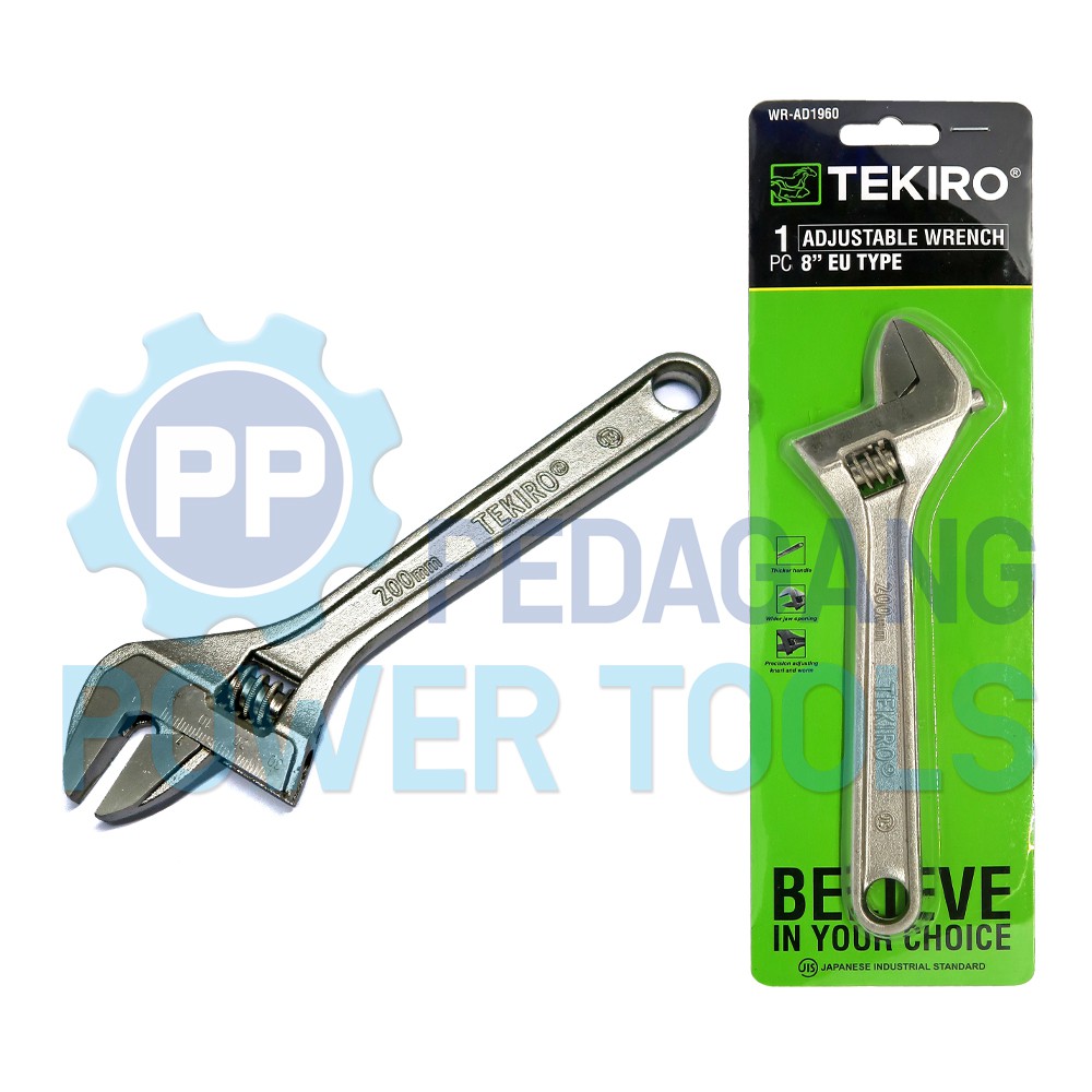 TEKIRO KUNCI INGGRIS 8 INCHI TIPE EU ADJUSTABLE WRENCH BAGO WR-AD1960