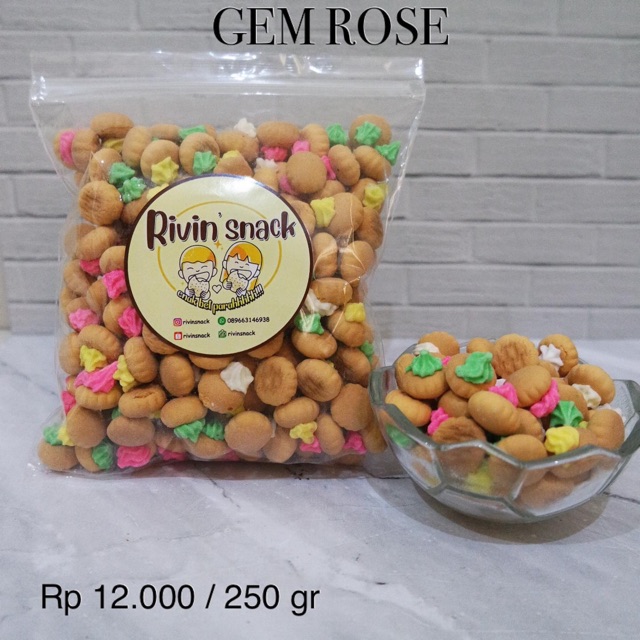 

GEM ROSE / GEM ICE CREAM / GEM BURGER 250gr (KUE MONAS / GEM GULA BUNGA)
