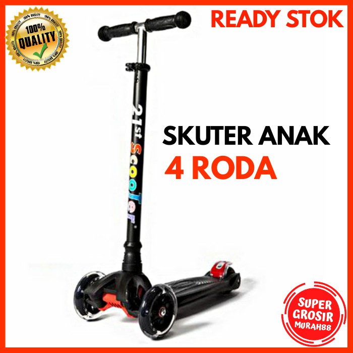 Skuter Dorong Anak 4 Roda Maxi Otoped Hitam