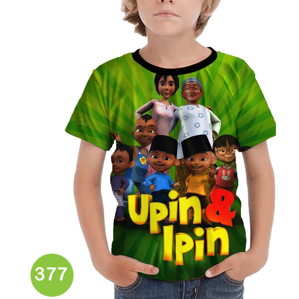 Kaos Upin Ipin 3D Baju Karakter Kartun Anak #377