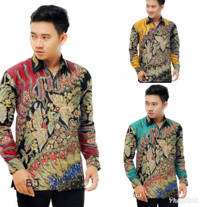 Batik Tulis Bswart Batik Hrb026 Kenongo Hem Pajang Padi Pekalongan M L Xl Batik Pria Murah