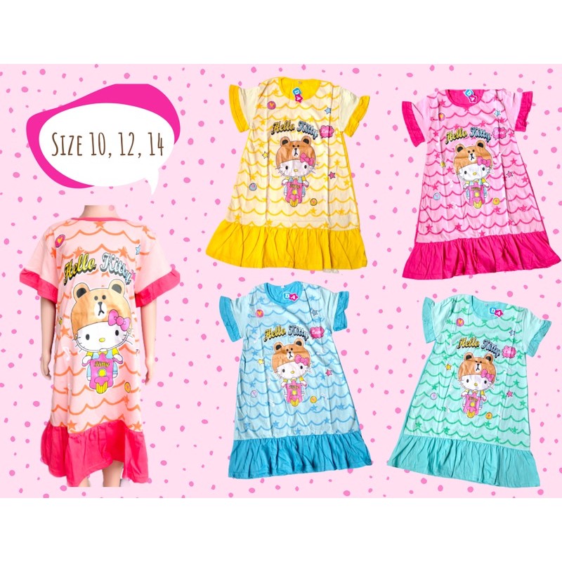 Dedina Ruffle Dress Kids Size 10-12 Motif Lucu | Daster Kriwil Anak Perempuan / Daster Katun Anak