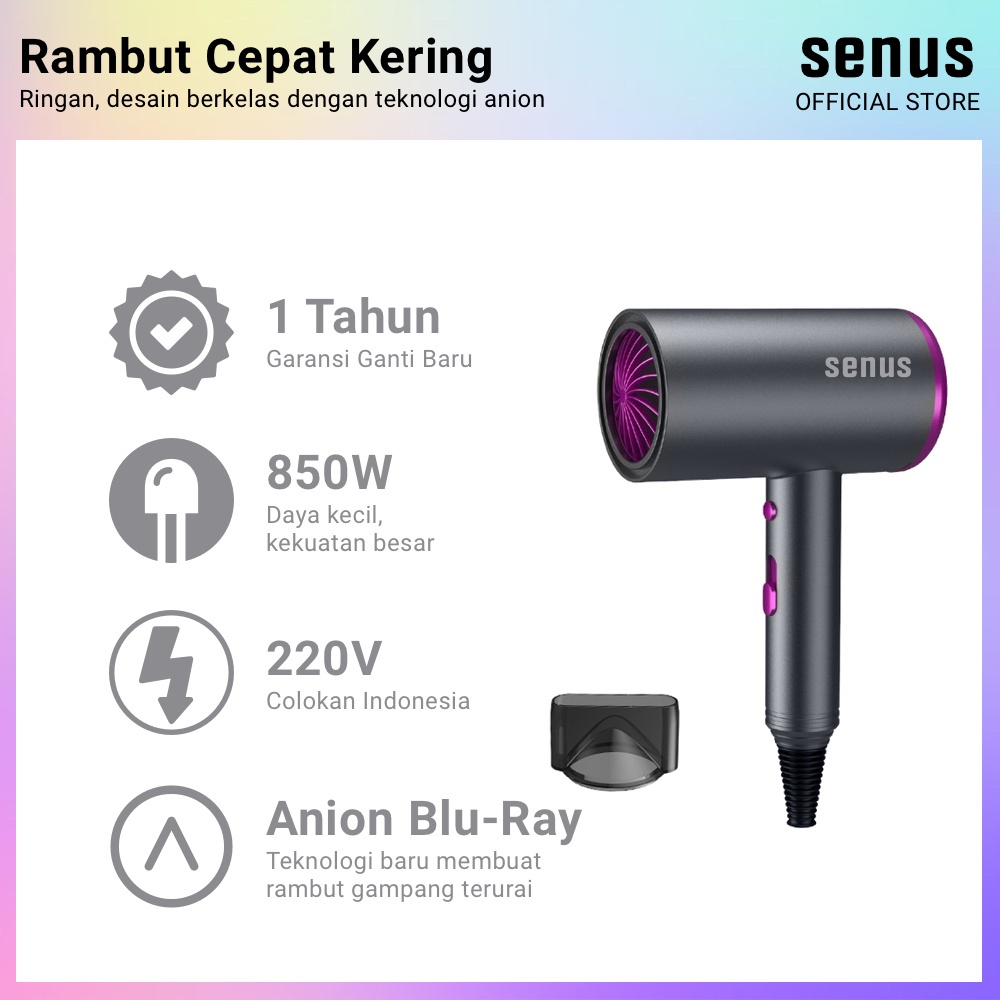 Pengering Rambut Senus Hair Dryer Anion Salon Haircare