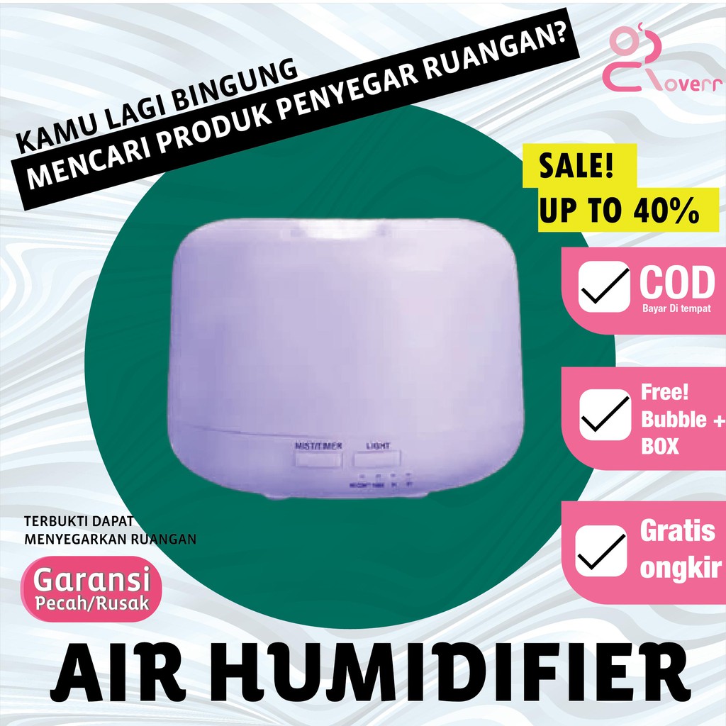 Alat Pengharum Ruangan Pembersih Udara Humidifier Ultrasonic Diffuser Aromaterapi Air Purifier Led6