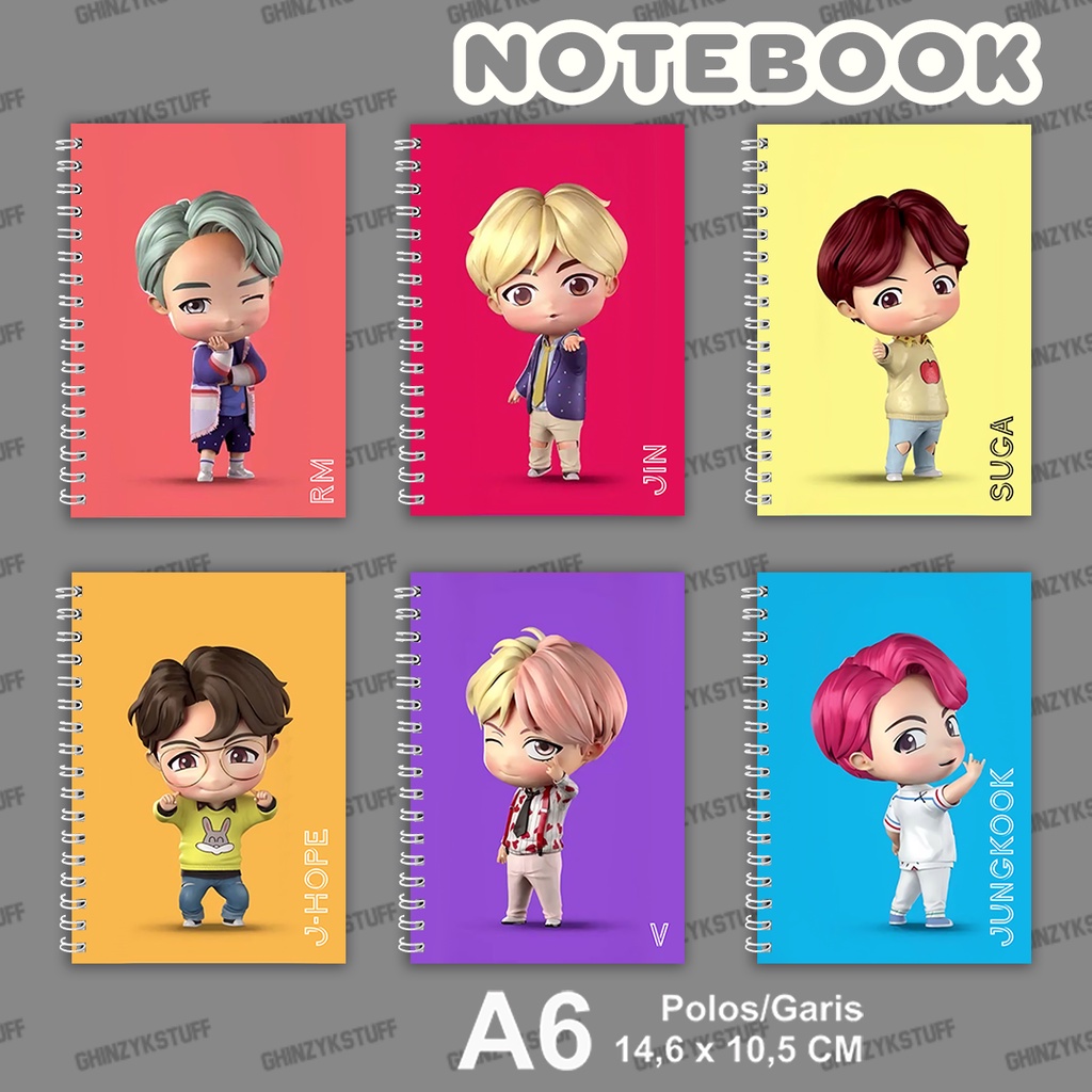 

Notebook KPOP BTS 3D Mascot Ukuran A6 10,5 cm x 14,8 cm