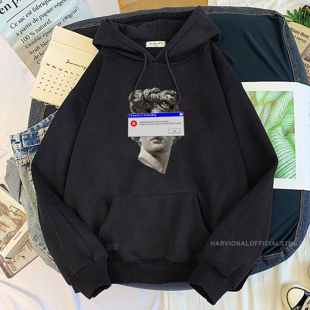 Parisdivarious Sweater Hoodie Jemper Patung Error Bahan Fleece Size S - XXL (Pria &amp; Wanita)