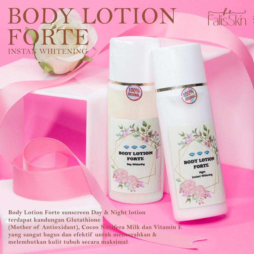 [ ORIGINAL ] HB FORTE BODY LOTION INSTAN WHITENING PEMUTIH BADAN AMPUH HANDBODY DOUBLE DOSIS BPOM / KECANTIKAN TUBUH