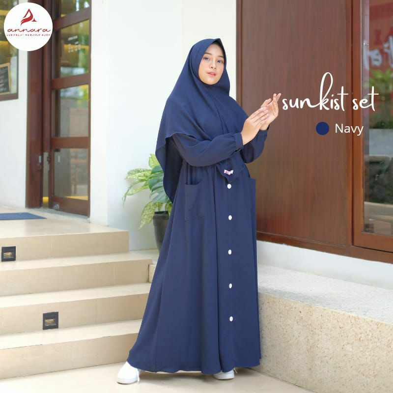 Gamis Set Wollycrepe Zizeza New Sunkist by Annara