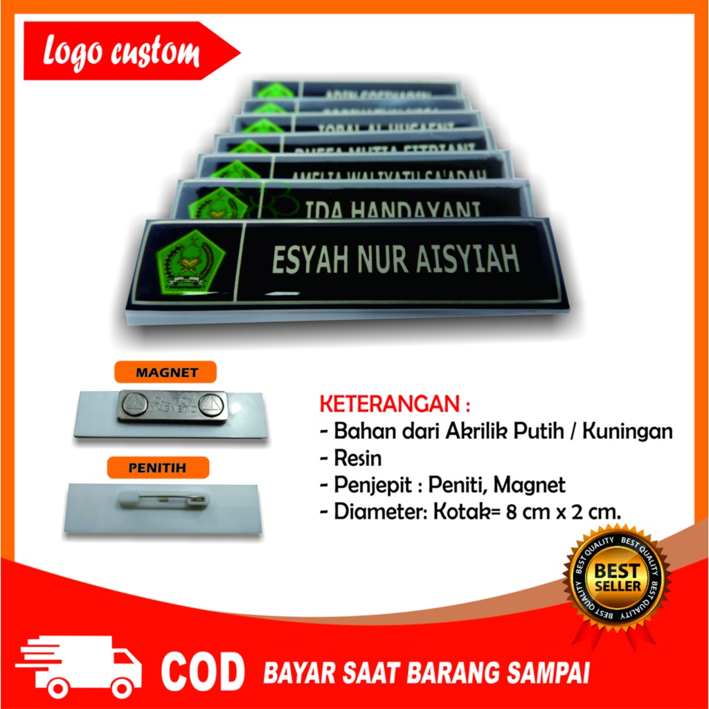 

[Bisa COD] Name Tag / Nama Baju / Nama dada Murah/Name tag custom