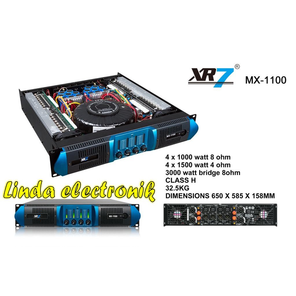POWER XR7 MX1100 4CH X 1000 watt 8 ohm CLASS H
