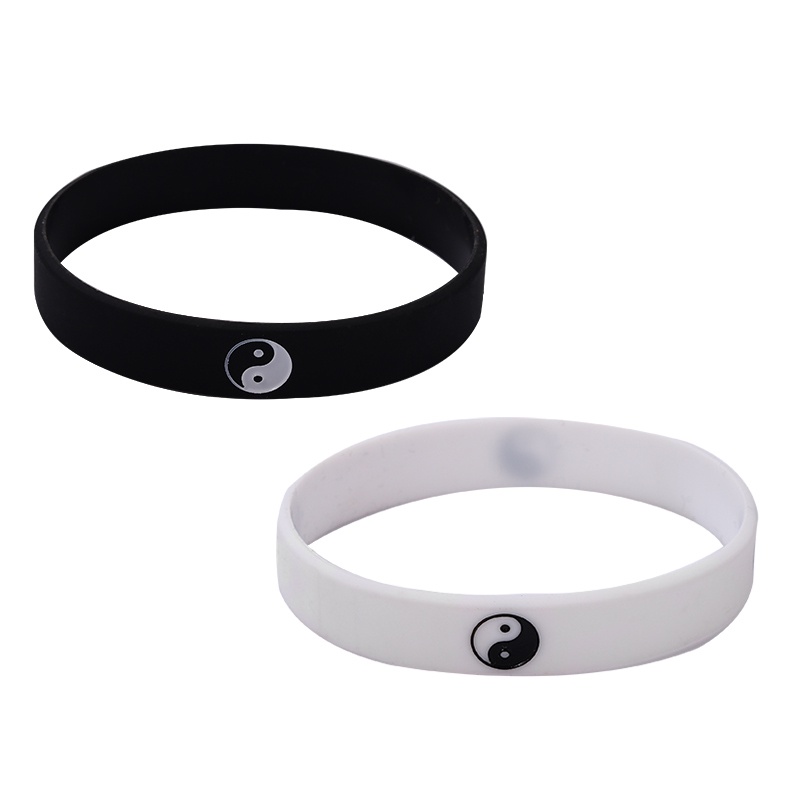 Gelang Bahan Silikon Gaya Punk Hip-hop Untuk Pria Dan Wanita