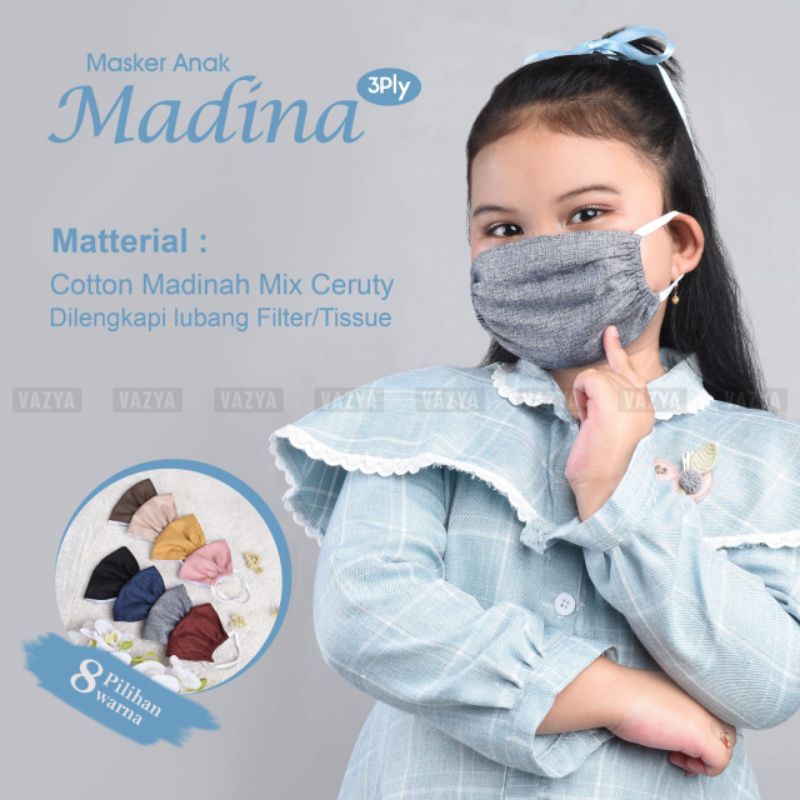 Masker Anak Katun Madina 3ply