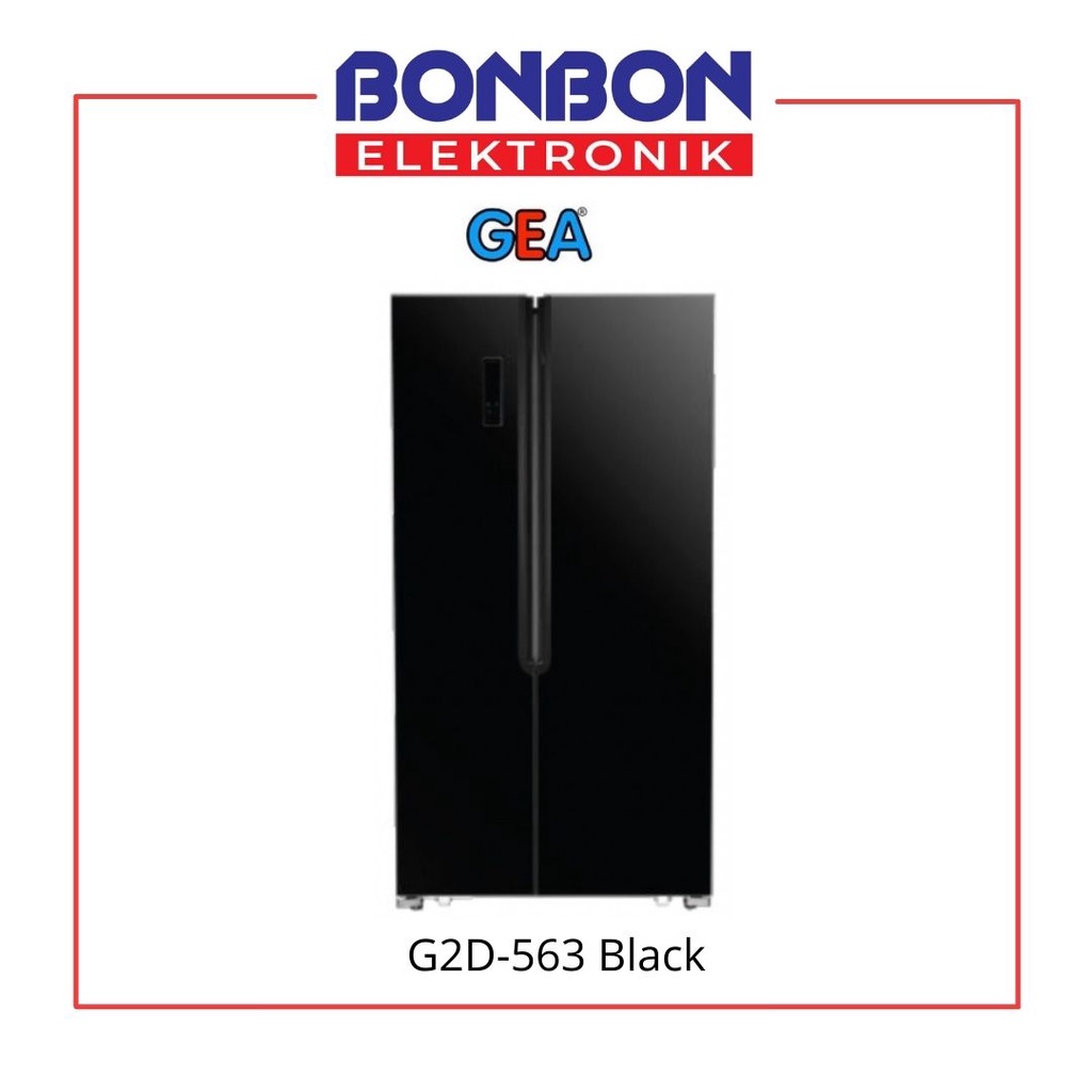 GEA Kulkas Side By Side Inverter 2 Pintu G2D-563 Black / G2D563