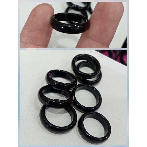 C-87900.Cincin Giok hitam (HARGA PER 3PCS CINCIN)