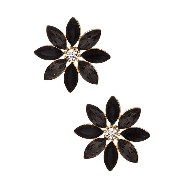 LRC Anting Tusuk Fashion Alloy Diamond Flower Earrings F99898