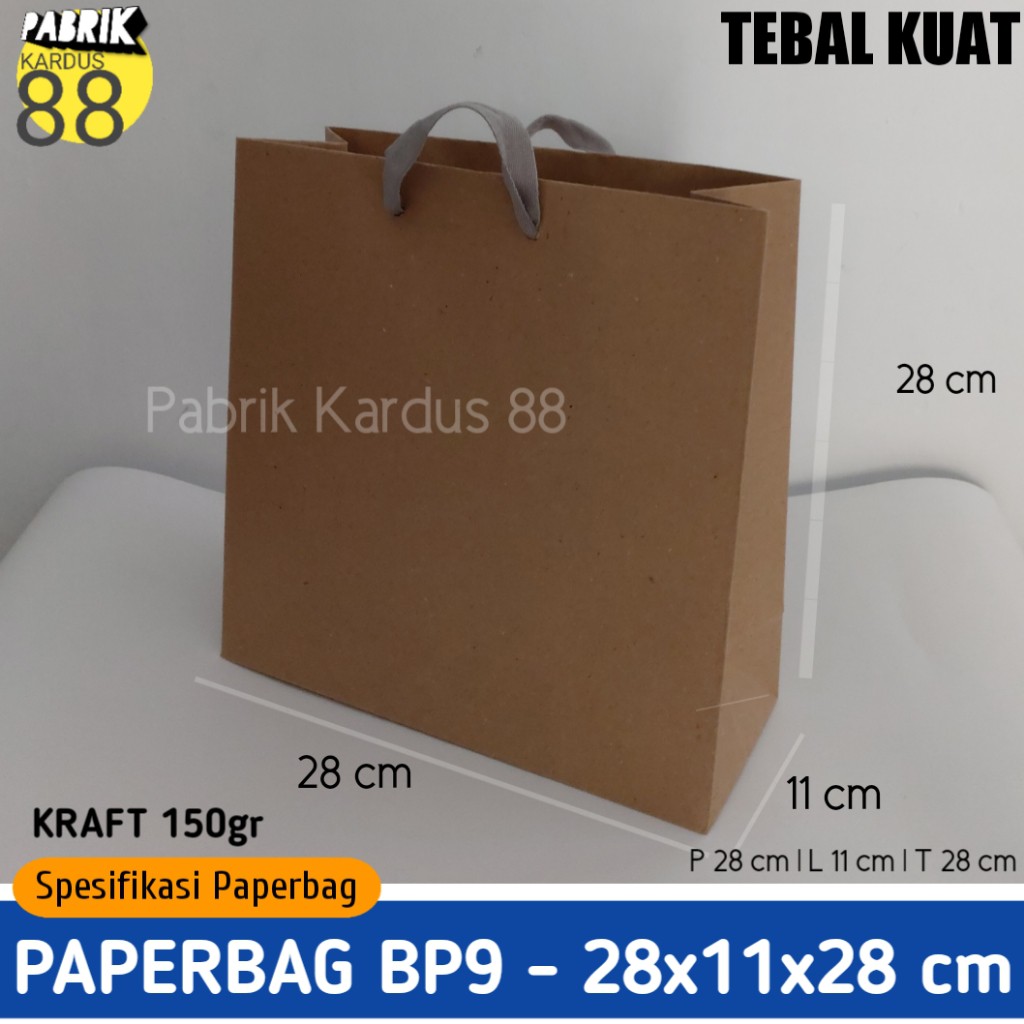 

ISI 12 BIJI paper bag murah 28x11x28 bp9 | kantong | tas kertas | paperbag polos