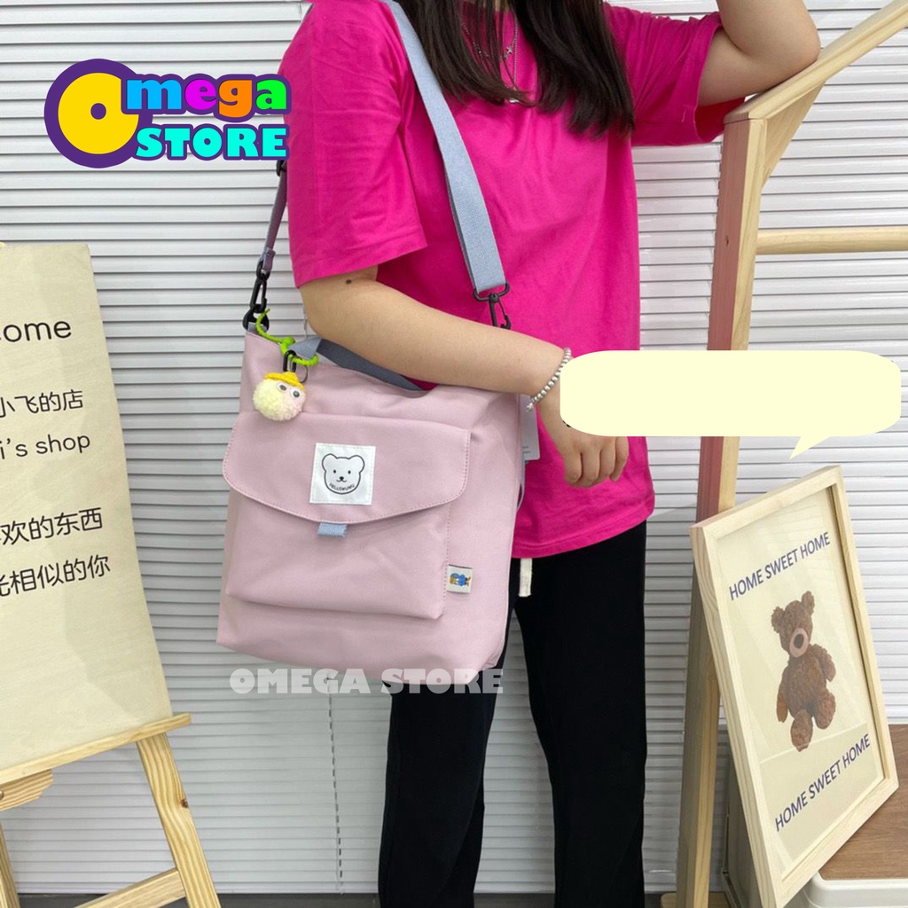 Tote Bag Wanita Resleting Tas Selempang Wanita Bahan Kanvas Tas Sekolah Anak Perempuan Fashion Korea Terbaru - 251