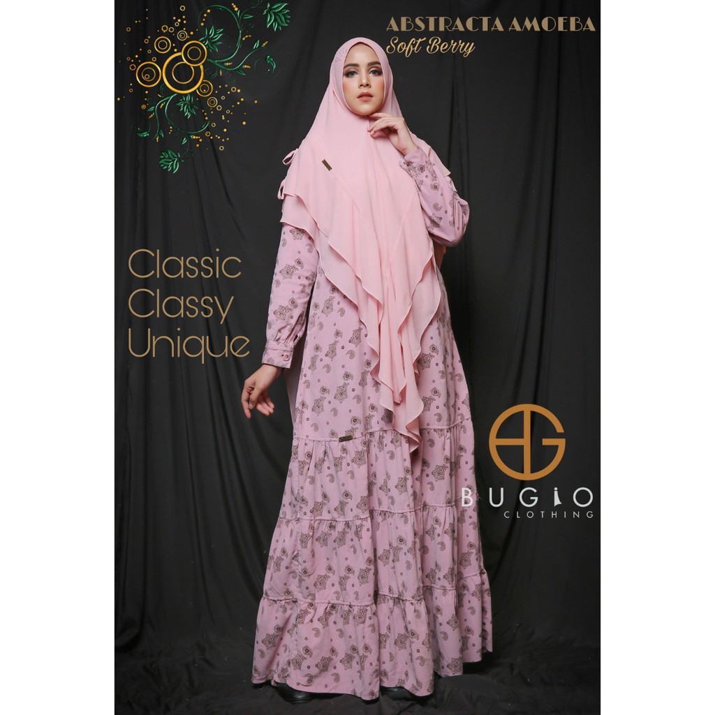 Bugio Clothing ABSTRACTA AMOEBA Dress Menyusui gamis motif abstrak bahan corduroy klasik saffashion